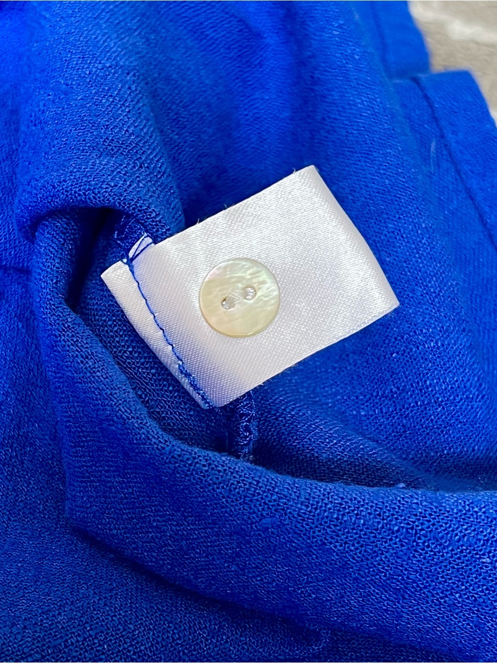 BOHME Linen Blend Blue Boxy Shell Button Top Size XS - Picture 10 of 10
